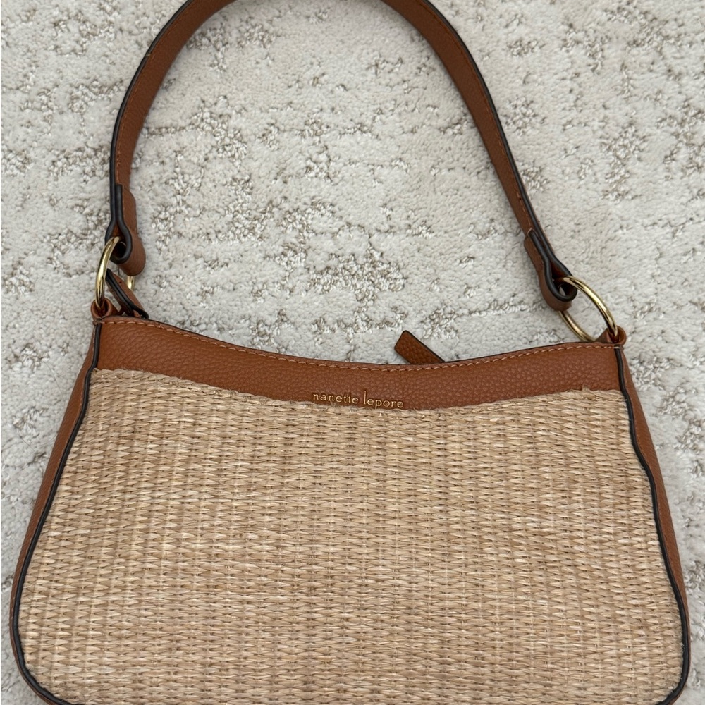 Nanette Lepore Tan and Brown Shoulder Bag with Elegant Design